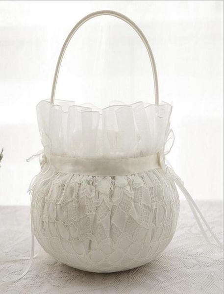 bridal wedding ceremony pocket ring pillow cushion bearer with satin ribbons wedding flower girl basket set for wedding decoration2735467